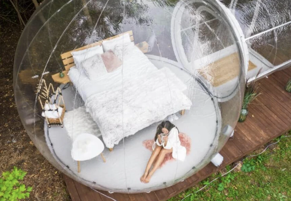 camping in bubble tent