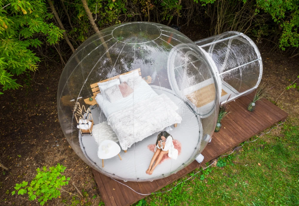 camping in bubble tent