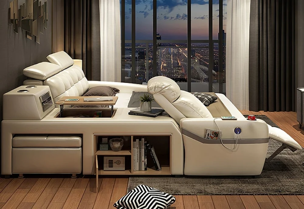 tech-friendly multifunctional couch bed combo