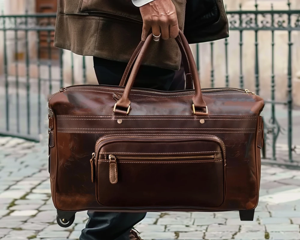 leather carry on bag mens